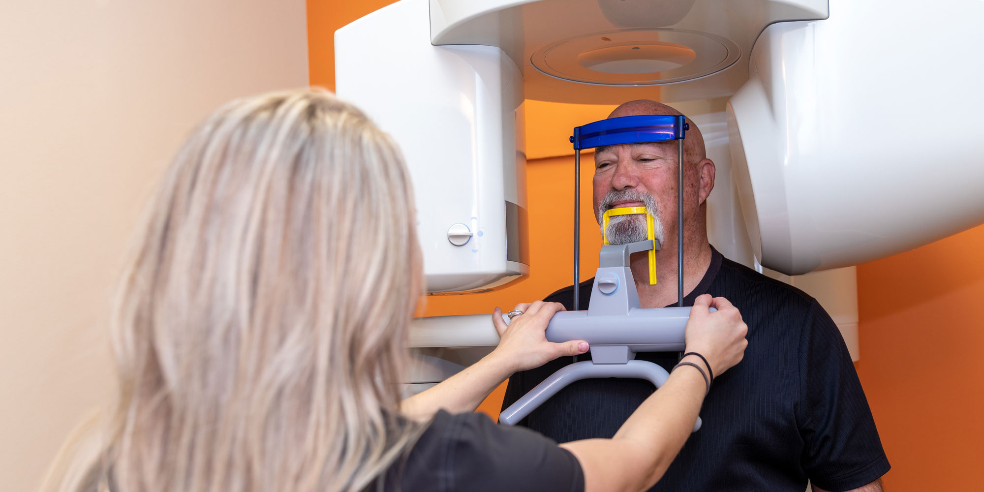 dental patient undergoing cbct scan