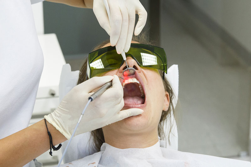 Dental Patient Undergoing Laser Gum Procedure